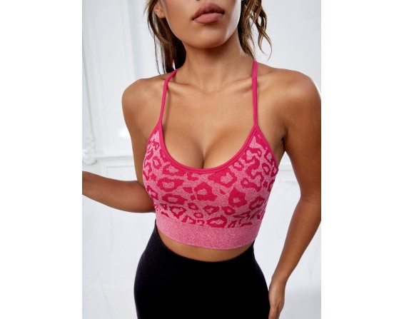 Crisscross Leopard Sports Bra