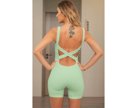 Crisscross Wide Strap Active Romper