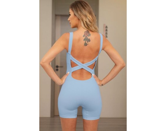 Crisscross Wide Strap Active Romper