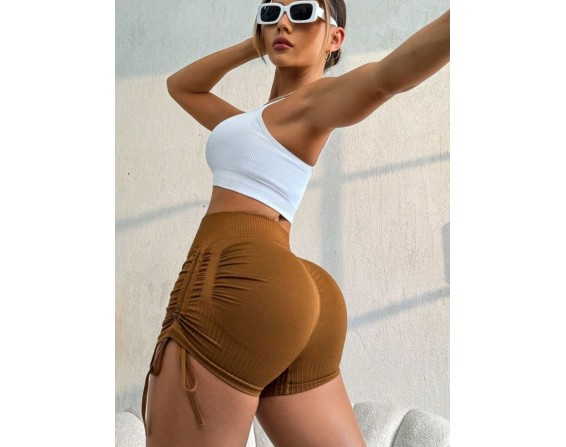 Drawstring High Waist Active Shorts