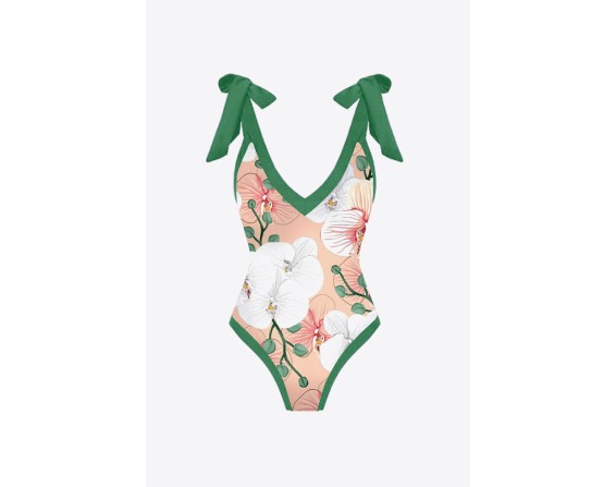 Floral V-Neck Two-Piece Swim Set