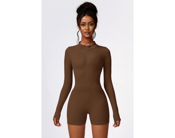 Half Zip Long Sleeve Active Romper