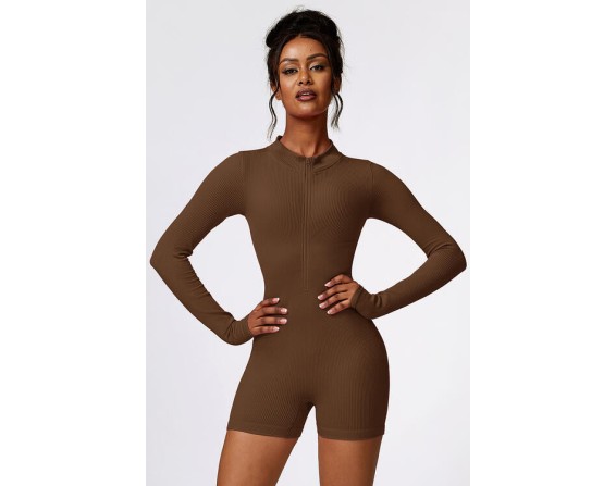 Half Zip Long Sleeve Active Romper