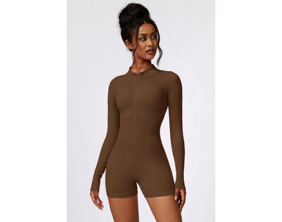 Half Zip Long Sleeve Active Romper