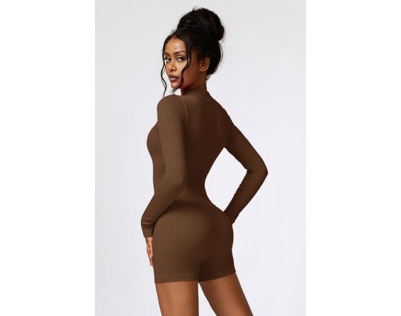 Half Zip Long Sleeve Active Romper