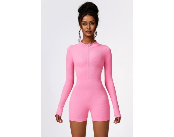 Half Zip Long Sleeve Active Romper