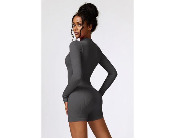 Half Zip Long Sleeve Active Romper