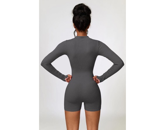 Half Zip Long Sleeve Active Romper