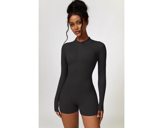 Half Zip Long Sleeve Active Romper