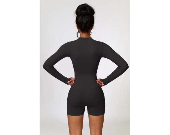 Half Zip Long Sleeve Active Romper