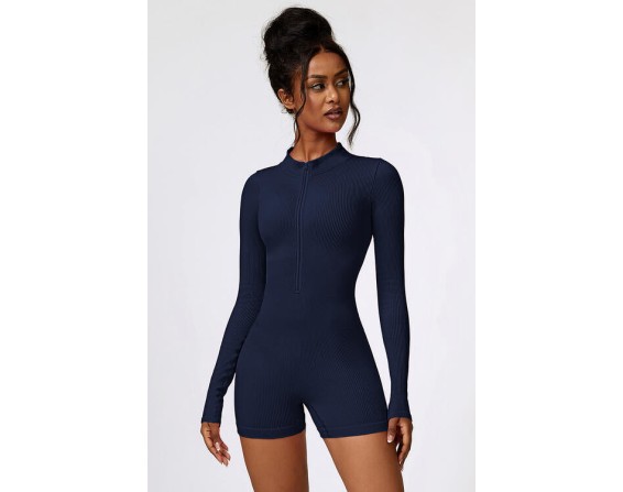 Half Zip Long Sleeve Active Romper