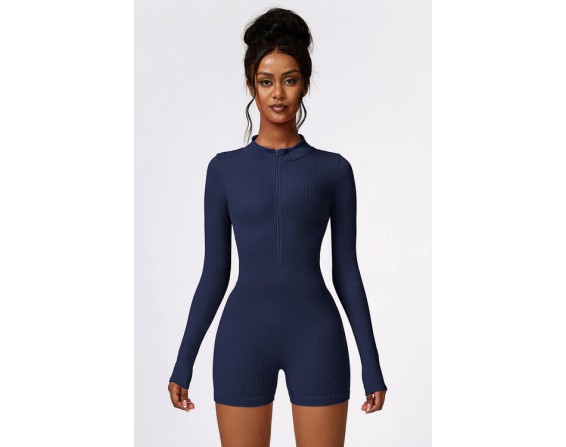 Half Zip Long Sleeve Active Romper