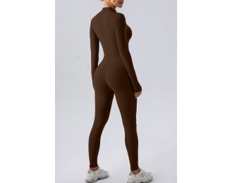 Half Zip Mock Neck Active Jumpsuit