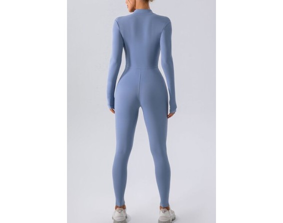 Half Zip Mock Neck Active Jumpsuit