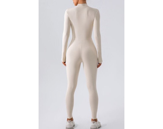 Half Zip Mock Neck Active Jumpsuit