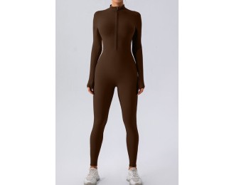 Half Zip Mock Neck Active Jumpsuit