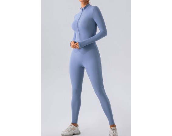 Half Zip Mock Neck Active Jumpsuit