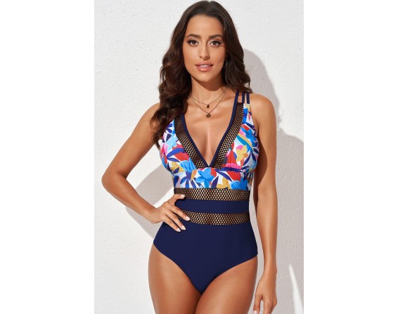 Mesh Plunge One-Piece Swimsuit