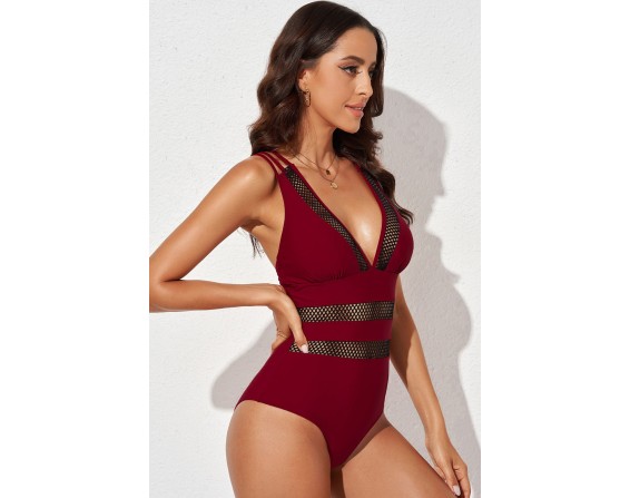 Mesh Plunge One-Piece Swimsuit