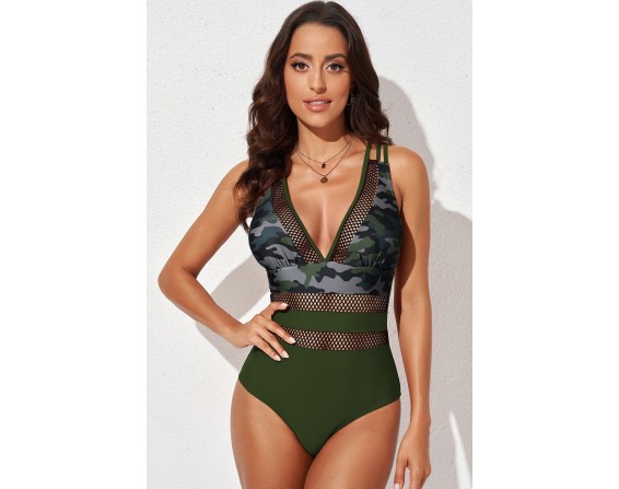 Mesh Plunge One-Piece Swimsuit