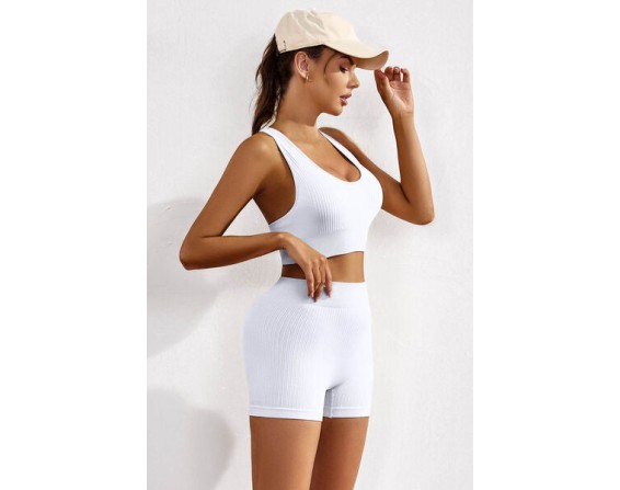 Ribbed Round Neck Wide Strap Active Top