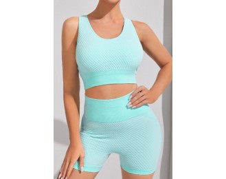 Round Neck Sports Bra and Shorts Set