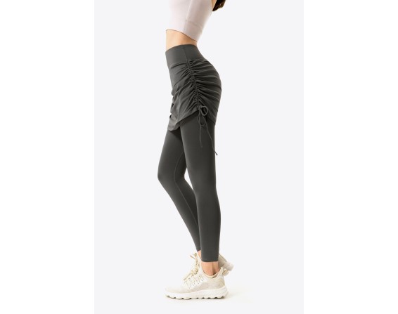 Ruched Faux Layered Yoga Leggings