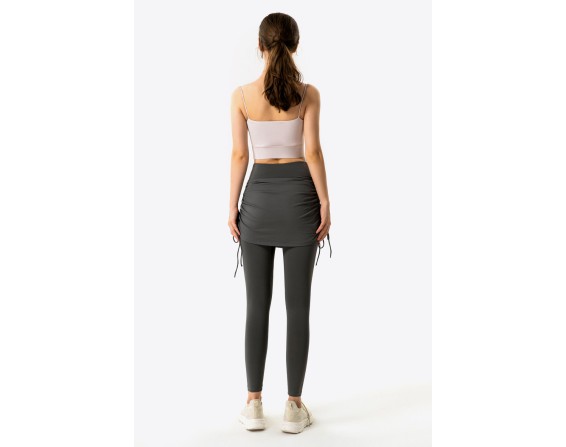 Ruched Faux Layered Yoga Leggings