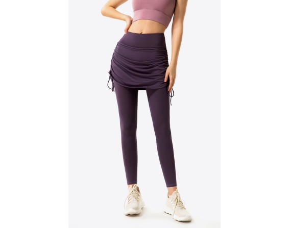 Ruched Faux Layered Yoga Leggings