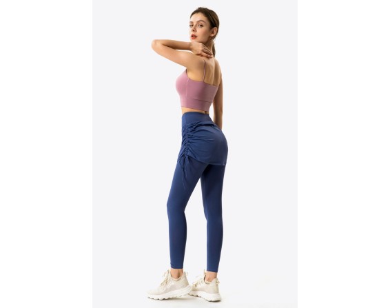 Ruched Faux Layered Yoga Leggings