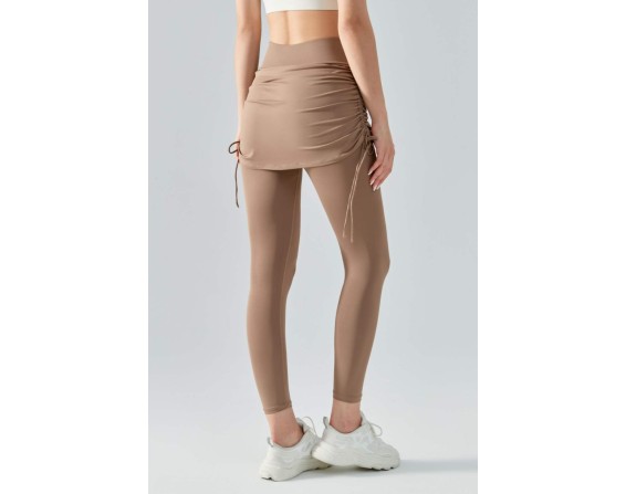 Ruched Faux Layered Yoga Leggings