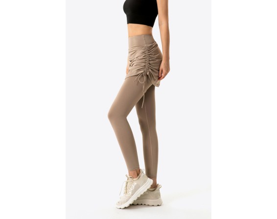 Ruched Faux Layered Yoga Leggings