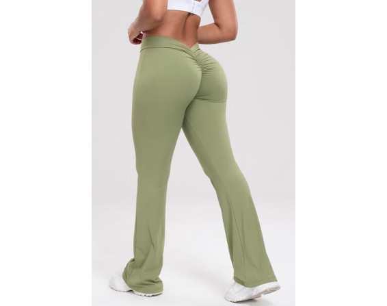 Ruched High Waist Bootcut Active Pants