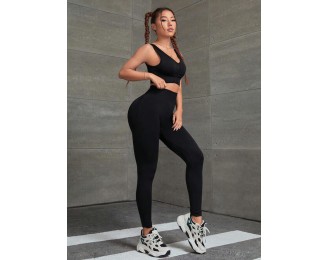 Ruched Tank and Leggings Sport Set