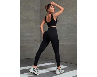 Ruched Tank and Leggings Sport Set