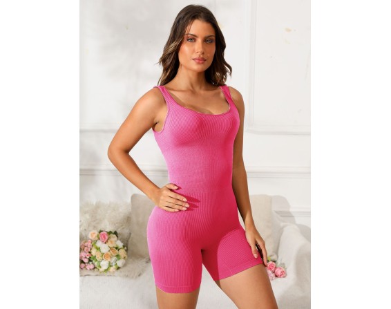 Scoop Neck Wide Strap Active Romper