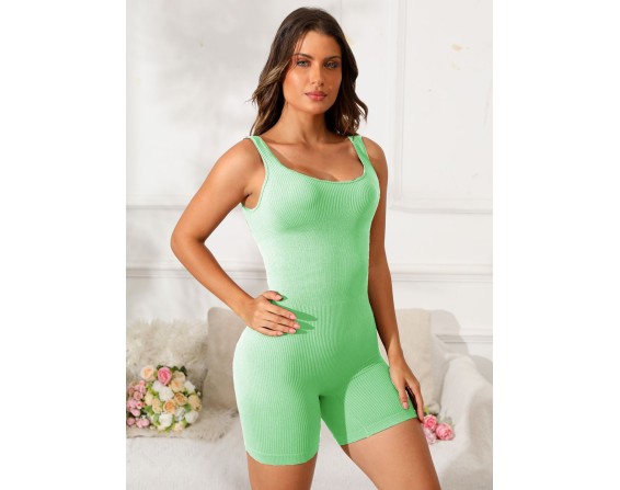 Scoop Neck Wide Strap Active Romper