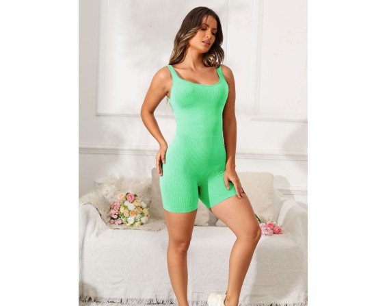 Scoop Neck Wide Strap Active Romper