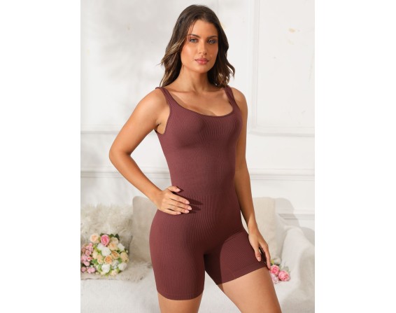 Scoop Neck Wide Strap Active Romper