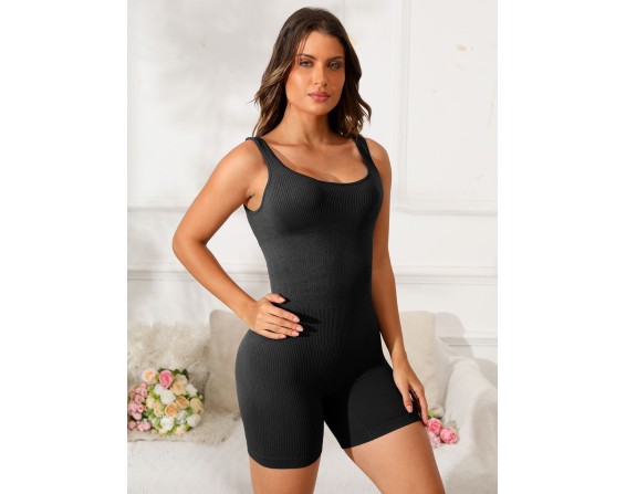 Scoop Neck Wide Strap Active Romper