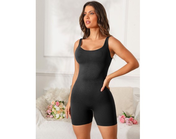 Scoop Neck Wide Strap Active Romper