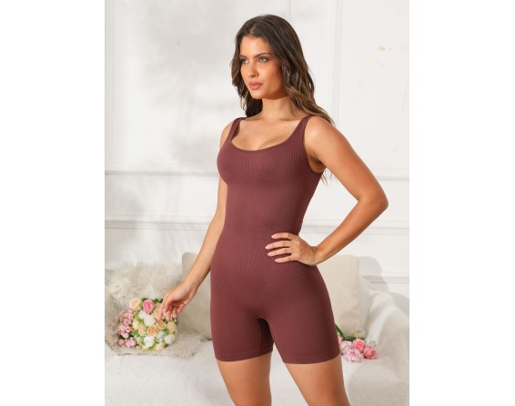 Scoop Neck Wide Strap Active Romper