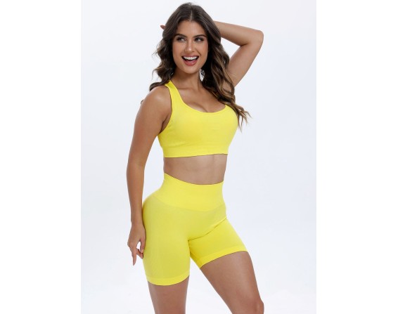 Scoop Neck Wide Strap Top and Shorts Active-Set