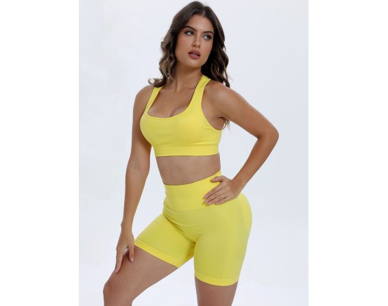 Scoop Neck Wide Strap Top and Shorts Active-Set