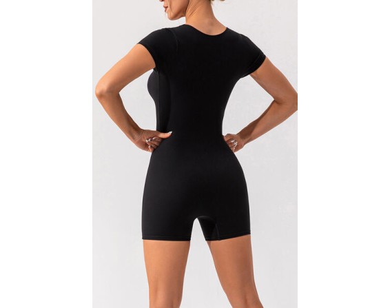 Square Neck Cap Sleeve Active Romper