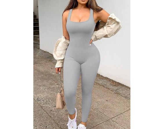 Square Neck Wide Strap Jumpsuit