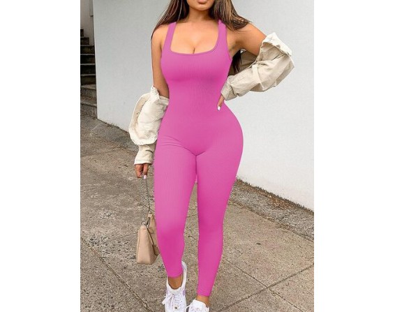 Square Neck Wide Strap Jumpsuit