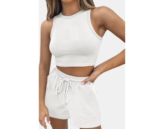 Top and Drawstring Shorts Set