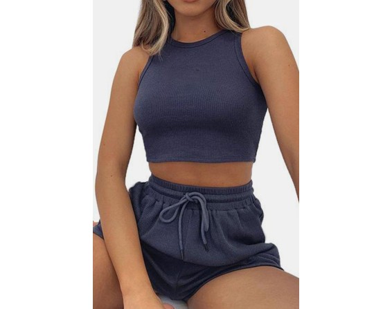 Top and Drawstring Shorts Set