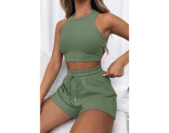 Top and Drawstring Shorts Set